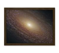 Artery8 Hubble Space Telescope Image Spiral Galaxy NGC 2841 Blue Pink Emission Nebula Starbirth Region And A Majestic Disk Of Stars And Dust Lanes Artwork Framed A3 Wall Art Print
