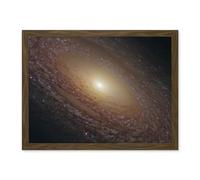 Artery8 Hubble Space Telescope Image Spiral Galaxy NGC 2841 Blue Pink Emission Nebula Starbirth Region And A Majestic Disk Of Stars And Dust Lanes Artwork Framed Wall Art Print 18X24 Inch
