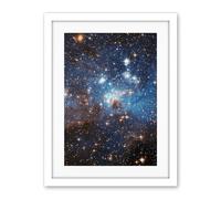 Artery8 Hubble Space Telescope Image Star Forming Region LH 95 In The Large Magellanic Cloud Blue Haze LMC Galaxy Stellar Nursery Gas And Dust Lanes Artwork Framed Wall Art Print 18X24 Inch