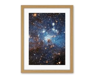 Artery8 Hubble Space Telescope Image Star Forming Region LH 95 In The Large Magellanic Cloud Blue Haze LMC Galaxy Stellar Nursery Gas And Dust Lanes Artwork Framed Wall Art Print 18X24 Inch