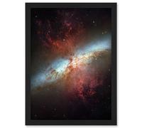 Artery8 Hubble Space Telescope Image Starburst Galaxy M82 Happy Sweet Sixteen Celebration Messier 82 Blue Disk Red Dust Gas Star Formation Cluster Artery8 Black W12" x H16"