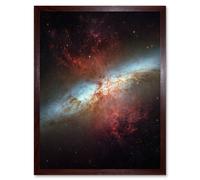 Artery8 Hubble Space Telescope Image Starburst Galaxy M82 Happy Sweet Sixteen Celebration Messier 82 Blue Disk Red Dust Gas Star Formation Cluster Artery8 Brown W12" x H16"