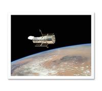 Artery8 Hubble Space Telescope Image The Hubble's Final Release Over Earth By Space Shuttle Atlantis Crew In 2009 Servicing Mission 4 Art Print Artery8 White A4