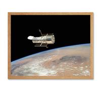 Artery8 Hubble Space Telescope Image The Hubble's Final Release Over Earth By Space Shuttle Atlantis Crew In 2009 Servicing Mission 4 Art Print Artery8 Beige A4