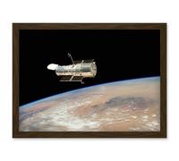 Artery8 Hubble Space Telescope Image The Hubble's Final Release Over Earth By Space Shuttle Atlantis Crew In 2009 Servicing Mission 4 Art Print Artery8 Brown W12" x H16"