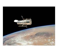 Artery8 Hubble Space Telescope Image The Hubble's Final Release Over Earth By Space Shuttle Atlantis Crew In 2009 Servicing Mission 4 Large Wall Art Poster Print Thick Paper 18X24 Inch