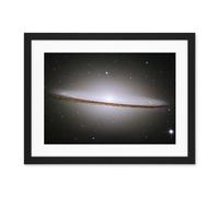 Artery8 Hubble Space Telescope Image The Majestic Sombrero Galaxy M104 Messier 104 Bright White Core Globular Clusters Swirling Dust Lanes Earth Artwork Framed Wall Art Print 18X24 Inch