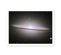 Artery8 Hubble Space Telescope Image The Majestic Sombrero Galaxy M104 Messier 104 Bright White Core Globular Clusters Swirling Dust Lanes Earth Artwork Framed Wall Art Print 18X24 Inch