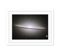 Artery8 Hubble Space Telescope Image The Majestic Sombrero Galaxy M104 Messier 104 Bright White Core Globular Clusters Swirling Dust Lanes Earth Artwork Framed Wall Art Print 18X24 Inch