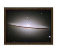 Artery8 Hubble Space Telescope Image The Majestic Sombrero Galaxy M104 Messier 104 Bright White Core Globular Clusters Swirling Dust Lanes Earth Art Artery8 Brown W12" x H16"