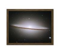 Artery8 Hubble Space Telescope Image The Majestic Sombrero Galaxy M104 Messier 104 Bright White Core Globular Clusters Swirling Dust Lanes Earth Artwork Framed Wall Art Print 18X24 Inch