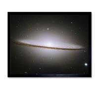 Artery8 Hubble Space Telescope Image The Majestic Sombrero Galaxy M104 Messier 104 Bright White Core Globular Clusters Swirling Dust Lanes Earth Art Artery8 Black A4