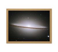Artery8 Hubble Space Telescope Image The Majestic Sombrero Galaxy M104 Messier 104 Bright White Core Globular Clusters Swirling Dust Lanes Earth Artwork Framed Wall Art Print 18X24 Inch