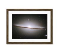 Artery8 Hubble Space Telescope Image The Majestic Sombrero Galaxy M104 Messier 104 Bright White Core Globular Clusters Swirling Dust Lanes Earth Artwork Framed Wall Art Print 18X24 Inch