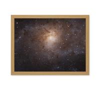 Artery8 Hubble Space Telescope Image Triangulum Spiral Galaxy M33 Crop Blue Orange Star Birthing Region Artwork Framed Wall Art Print 18X24 Inch