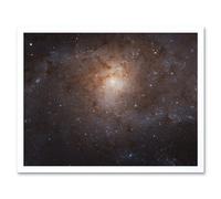 Artery8 Hubble Space Telescope Image Triangulum Spiral Galaxy M33 Crop Blue Orange Star Birthing Region Art Print Framed Poster Wall Decor | Size: A4 Artery8 White A4