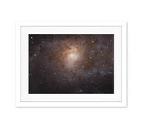 Artery8 Hubble Space Telescope Image Triangulum Spiral Galaxy M33 Crop Blue Orange Star Birthing Region Artwork Framed Wall Art Print 18X24 Inch