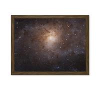 Artery8 Hubble Space Telescope Image Triangulum Spiral Galaxy M33 Crop Blue Orange Star Birthing Region Artwork Framed Wall Art Print 18X24 Inch