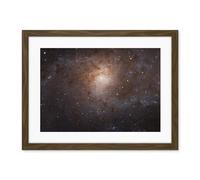 Artery8 Hubble Space Telescope Image Triangulum Spiral Galaxy M33 Crop Blue Orange Star Birthing Region Artwork Framed Wall Art Print 18X24 Inch