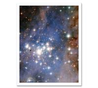 Artery8 Hubble Space Telescope Image Trumpler 14 Large Luminous Blue Stellar Cluster In Milky Way Starbirth Region w/ Small Dark Knot Gas Laced w/ Artery8 White W12" x H16"