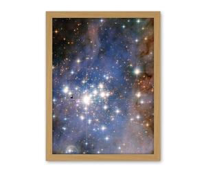 Artery8 Hubble Space Telescope Image Trumpler 14 Large Luminous Blue Stellar Cluster In Milky Way Starbirth Region With Small Dark Knot Gas Laced With Dust Artwork Framed Wall Art Print 18X24 Inch