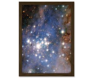 Artery8 Hubble Space Telescope Image Trumpler 14 Large Luminous Blue Stellar Cluster In Milky Way Starbirth Region w/ Small Dark Knot Gas Laced w/ Artery8 Brown W12" x H16"