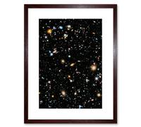 Artery8 Hubble Space Telescope Image Ultra Deep Field 2014 Ultraviolet Composite Separate Exposures Observations Distant Galaxies Primitive Stages Artwork Framed Wall Art Print 9X7 Inch
