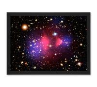 Artery8 Hubble Space Telescope Image Visible-Light X-Ray Composite Image Galaxy Cluster 1E 0657-556 Created Dark Matter Clumps Blue & Pink Gas Artery8 Black A4