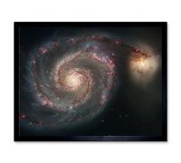 Artery8 Hubble Space Telescope Image Whirlpool Galaxy M51 Companion Swirling Structures Dust Clouds Gas Spiral Staircases Pink Blue Star Birth Artery8 Black A4