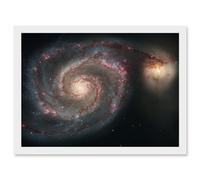 Artery8 Hubble Space Telescope Image Whirlpool Galaxy M51 Companion Swirling Structures Dust Clouds Gas Spiral Staircases Pink Blue Star Birth Artery8 White A4