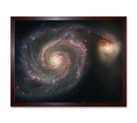 Artery8 Hubble Space Telescope Image Whirlpool Galaxy M51 Companion Swirling Structures Dust Clouds Gas Spiral Staircases Pink Blue Star Birth Artery8 Brown W12" x H16"