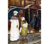 Artery8 Hughes A Rainy Sunday Girl Painting Large Wall Art Poster Print Thick Paper 18X24 Inch