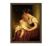 Artery8 Hugues Merle Mother And Child C1864 Painting Artwork Framed Wall Art Print 18X24 Inch