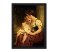 Artery8 Hugues Merle Mother And Child C1864 Painting Artwork Framed Wall Art Print 18X24 Inch