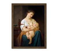 Artery8 Hugues Merle Mother And Child C1869 Painting Artwork Framed Wall Art Print 18X24 Inch