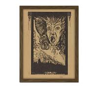 Artery8 Huib Luns Bellona Roman Goddess War Face Snake Artwork Framed Wall Art Print 18X24 Inch