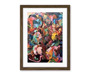 Artery8 Human Relationships Multicoloured Abstract Crowd Artwork Framed Wall Art Print 18X24 Inch
