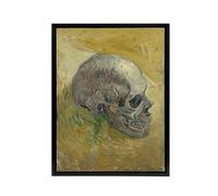 Artery8 Human Skull Study in Yellow Van Gogh Black Framed Canvas Wall Art | Size: W24" x H32" Artery8 Yellow W24" x H32"