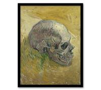 Artery8 Human Skull Study in Yellow Van Gogh Vintage Framed Wall Art Print | Size: W12" x H16" Artery8 Yellow W12" x H16"