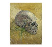 Artery8 Human Skull Study in Yellow Van Gogh Vintage Wall Art Print Poster | Size: W18" x H24" Artery8 Yellow W18" x H24"