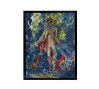 Artery8 Huntsman With Two Dogs Arnold Weisz Kubincan Black Framed Canvas Art in Blue | Size: W24" x H32" Artery8 Blue W24" x H32"