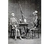 Artery8 Huth Skeleton Man Gorilla Table Drink Photograph Art Print Canvas Premium Wall Decor Poster Mural