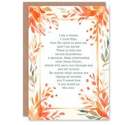 Artery8 I am a Sinner Charles Spurgeon Quote Orange Religious Birthday Card Artery8 Orange