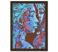 Artery8 I am My Mother Modern Folk Art Illustration Artwork Framed Wall Art Print A4