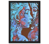 Artery8 I am My Mother Modern Folk Art Illustration Artwork Framed Wall Art Print A4