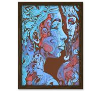 Artery8 I am My Mother Modern Folk Art Illustration Artwork Framed Wall Art Print A4