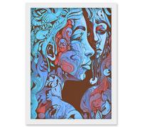 Artery8 I am My Mother Modern Folk Art Illustration Artwork Framed Wall Art Print A4