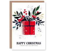 Artery8 I Haven't Got You Anything Funny Cheeky Christmas Greeting Card in Red Artery8 Red