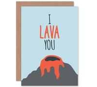 Artery8 I Lava You Love Valentines Greetings Card in Blue Artery8 Blue