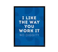 Artery8 I Like The Way You Work It Modern Blue Cheeky Framed Canvas Art Print | Size: W12" x H16" Artery8 Blue W12" x H16"
